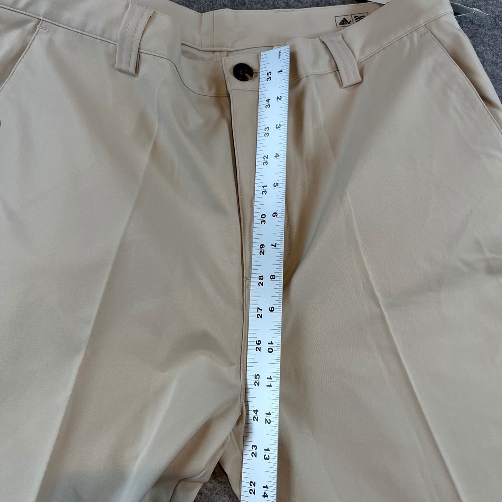 Adidas Men Climalite Flat Front Golf Pants Ecru Beige 34x32 Performance Trousers - Picture 7 of 9